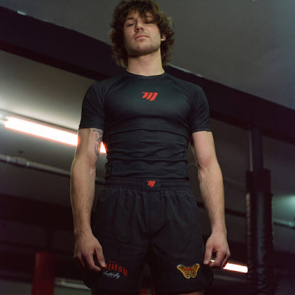 Black Butterfly Guard Grappling Shorts