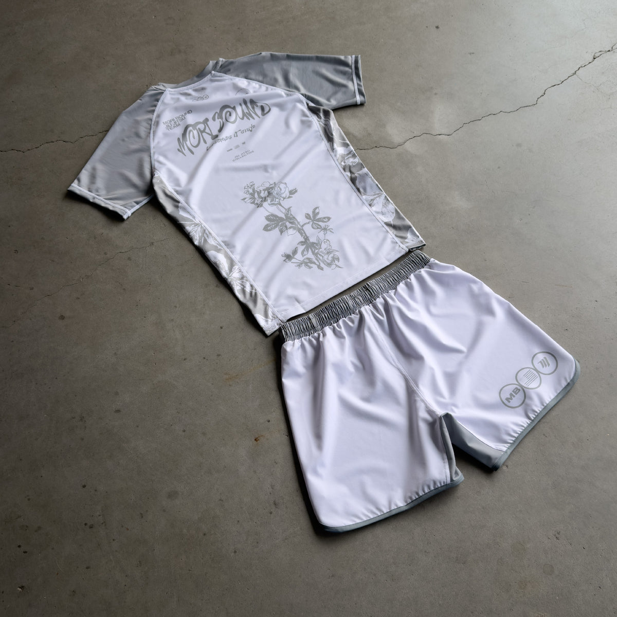 Green Mori Flower Grappling Shorts
