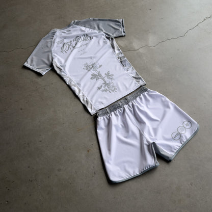 Green Mori Flower Grappling Shorts