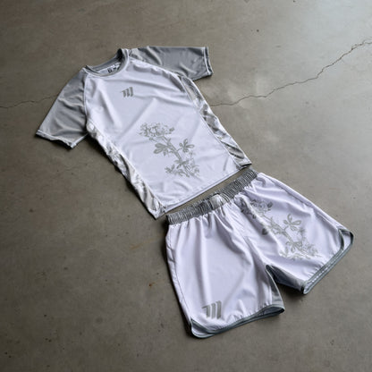 Green Mori Flower Grappling Shorts